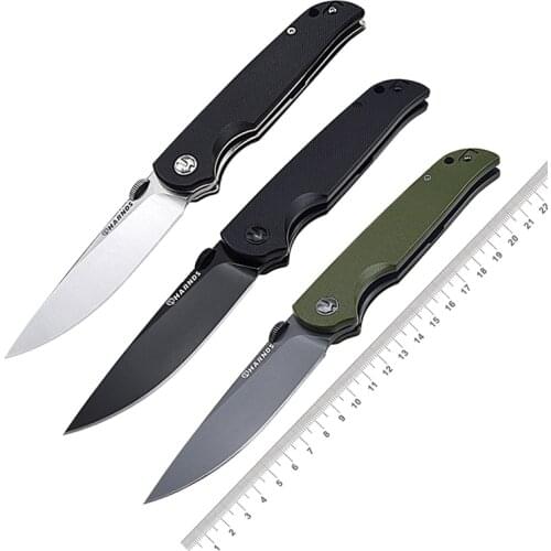 HARNDS Vanguard CK7207 Folding Knife Compact EDC with D2 Steel Blade Pocket Knife G10 Handle with Thumb Stub and Pocketclip