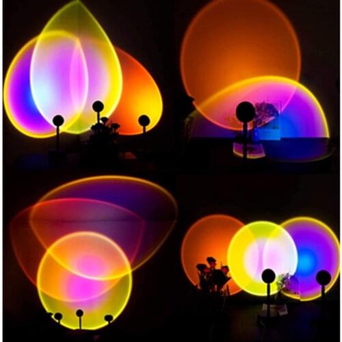 Sunset Lights USB Charge RGB Led Night Light Sun Desk Lamp for Bedroom Bar Coffee Store Live Streaming Wall Decoration Lighting