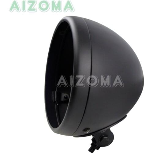 Universal 7 Inch Bottom Mount Headlight LED Head Light Bucket Housing Black Lighthouse Shell for Harley Chopper Kawasaki Honda