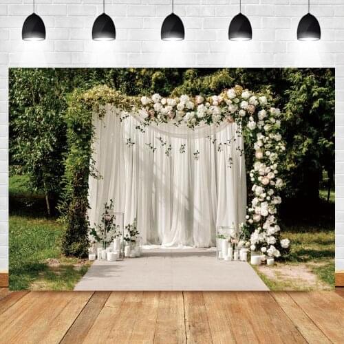 Vinyl Photography Background Garden White Rose Flower Door Outside Wedding Decorations Fotografia Backgrounds for Photo Studio
