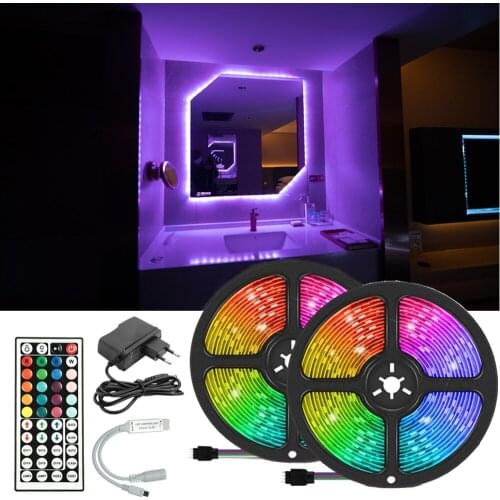 2835 Waterproof 10M 2 Rolls 32 Feet LED Light With 44 Keys Remote Control For Bedroom Kitchen Desk Color Changing Lights