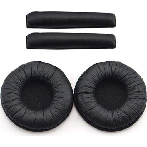 Replacement Ear Pads Earpads with Headband Ear Cushion Cover Repair Parts for Sennheiser PX200 Headphones Headset ( Black )