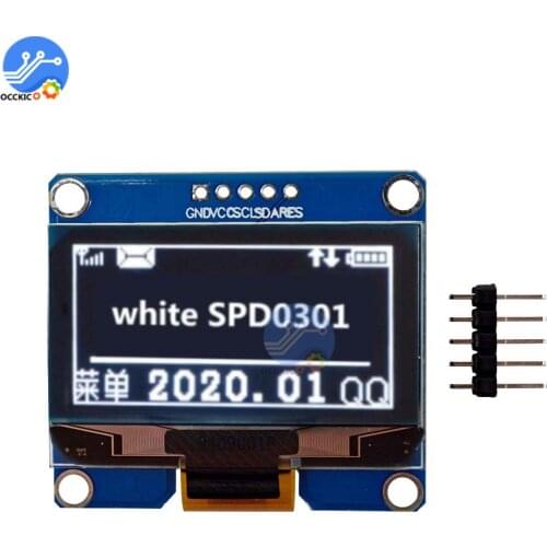 1.54 inch LCD OLED Screen Module White Display 5Pin IPS SPD0301 Driver IC 128X64 I2C Interface Screen Display Module