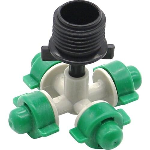 1/2" Cross Atomizing Nozzle With Male Threaded Connector Agriculture Greenhouse Sprinkler Irrigation Water Fog 2 Pcs
