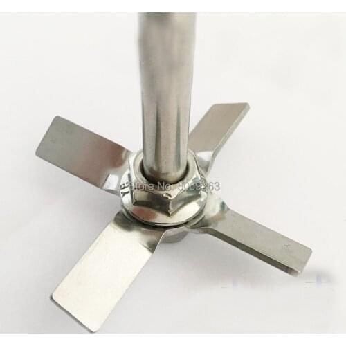 1set,DIA 40mm to 100mm,Lab 304 stainless steel Four-bladed propeller with stirring rod,Stir the material upward when stirring