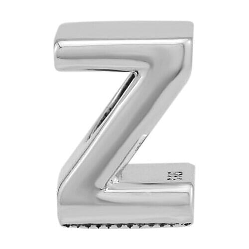 100% Real 925 Sterling Silver Letter C to Z Alphabet Charms Beads for Women Fits Pandora Bracelets Silver S925 Jewelry Making