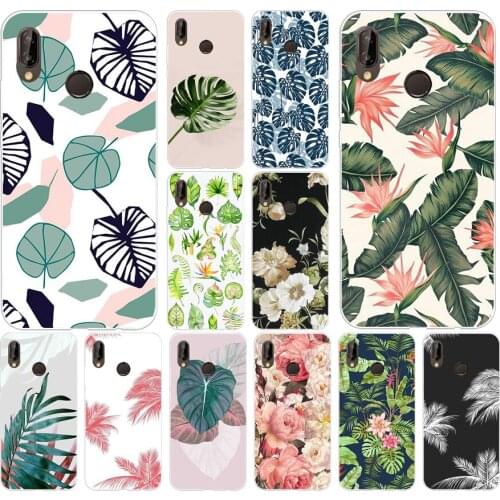153H tropical spring floral Soft Silicone Tpu Cover Case for huawei Nova 3 3i p smart