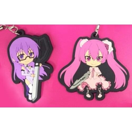 4pcs/lot Akame ga Kill Original Japanese anime figure rubber mobile phone charms/keychain/strap
