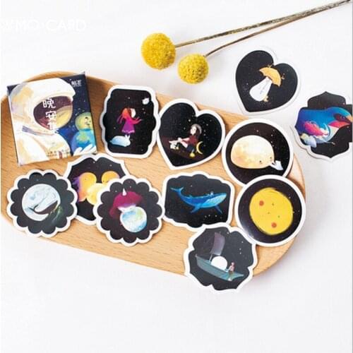 30pack/lot Good night Stickers Homemade Gift Papelaria Criativa Scrapbooking Material Kawaii Stationery for kids