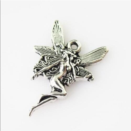 30 New Dancing Angel Wings Tibetan Silver Tone Charms Pendants 15x21mm