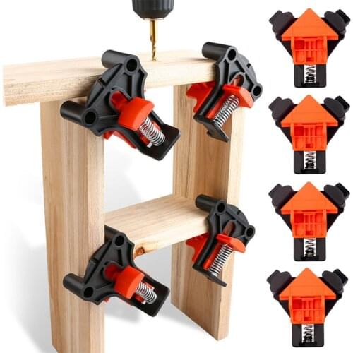 4Pcs 60/90/120 Degree Right Angle Clamp Fixing Clips Bar Picture Frame Plastic Spring Corner Clamp Woodworking Tools