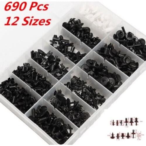 690PCS Car Automotive Push Pin Rivet Trim Clip Panel Body Interior Assortment