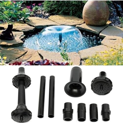 9PCS/Set Fountain Pump Nozzle Kit Garden Waterfall Multi-function Plastic Nozzles