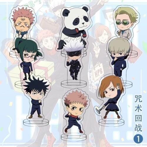 9Pcs/Lot Anime Jujutsu Kaisen Acrylic Figure Stand Model Plate Itadori Yuji Gojo Satoru Fushiguro Megumi Cute Standing Sign