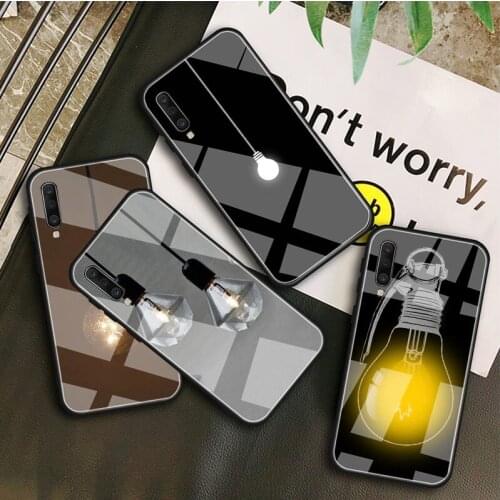 Light bulb Tempered Glass Case For Samsung Galaxy A 10S 10E 20S 20E 30S 40 50S 60 70 80 90 6 7 8 Shell