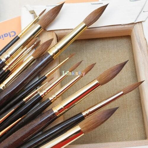 Da Vinci Watercolor Series 36Y Paint Brush, Round Harbin Kolinsky Red Sable with Anthracite Hexagonal Handle,Art supplies