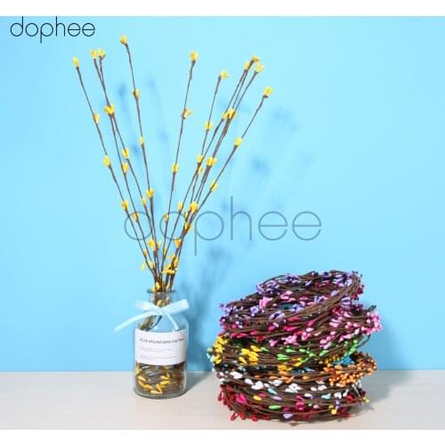 Dophee 50pcs 65cm Bud Artificial Branches Flower Iron Wire For DIY Scrapbooking Decorative Wreath Decorative Flowers