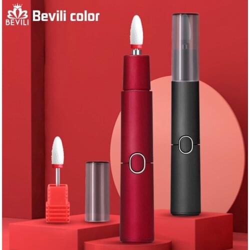 Electric Nail Drill Pen Built-in Battery with LED Light Machine Portable Pedicure Nail Polisher Grinding Device Nail Tool