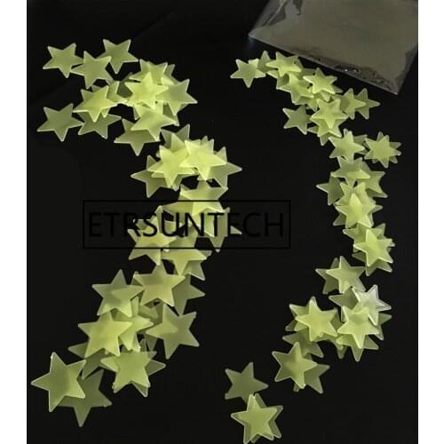 100sets Fluorescent Stars Wall Stickers Luminous In The Dark Stars Wall Stickers Stars for Kids Room Decoration