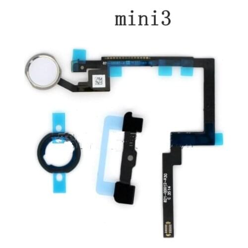 1set Home Button Flex Cable Assembly + Home Key Rubber Gasket and Spacer Holder For iPad mini 3 a1599 A1600 with Tracking