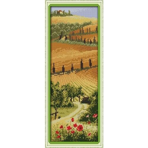 Italian Manor Counted Cross Stitch 14CT White Canvas Cross Stitch Set landscape Cross Stitch Kits Embroidery Needlework