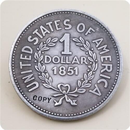 USA ONE DOLLAR 1851 INDIAN HEAD UNITED STATES OF AMERICA COPY COIN FREE SHIPPING