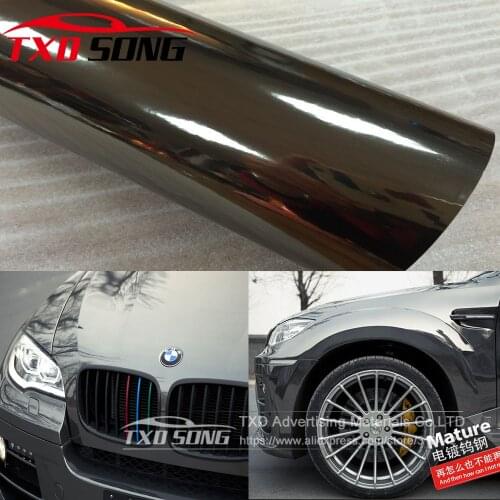 Best Quality Flexible Black Chrome Mirror Vinyl Wrapping Film For Car Sticker Air Free Bubble Waterproof Chrome mirror film