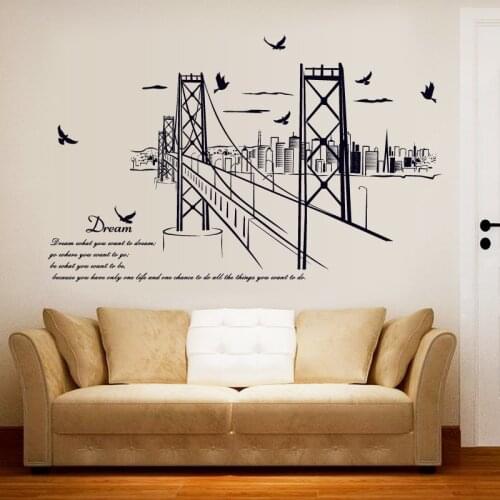 San Francisco Bridge Building Wall Sticker Living Room Decor City Life Modern Home Decoration Poster Wallpaper