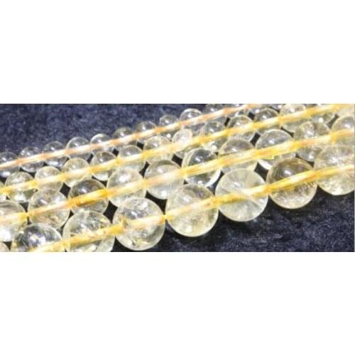 Natura Stone Citrine crystal Stone Round Gemstone Beads For Jewelry Making DIY Bracelet Necklace 4/6/8/10/12 mm