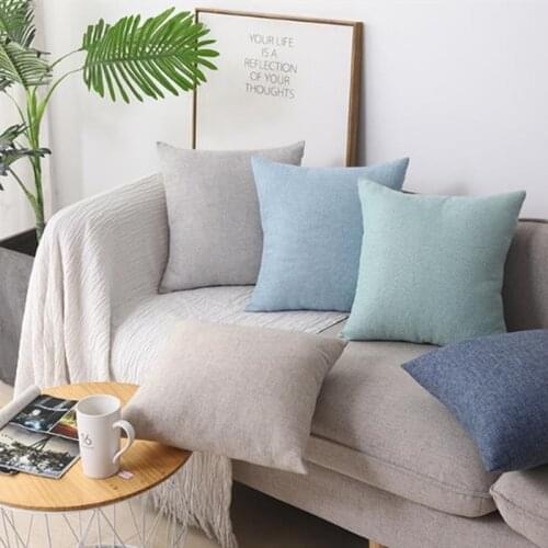 Solid color sofa cushion cover cotton linen throw pillow case decorative pillow cover 30x50/40x40/45x45/50x50cm Home Decor