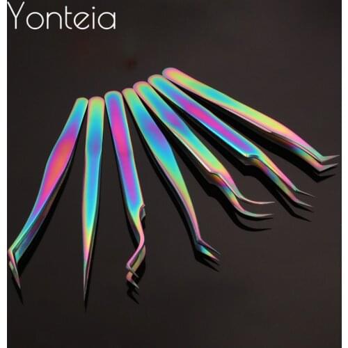 Eyelashes Tweezers Professional For Lashes Extension Stainless Steel Anti-static Eyebrow Tweezers Eyelash Extension Makeup Tool
