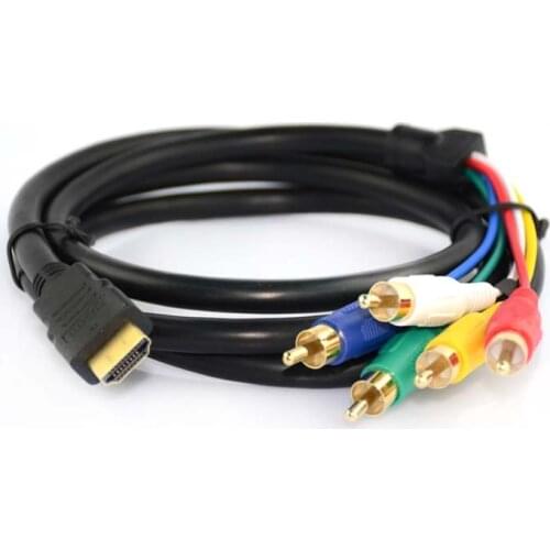 Details about 5Ft HDMI-compatible Male to 5 RCA 5-RCA RGB Audio Video AV Component Cable Gold Plated new