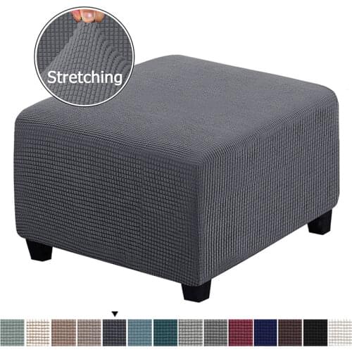 2021 Sale All-inclusive Stool Protector Square Corn Fleece Chair Cover Elastic Home Footrest Sofa Pouf Covers Slipcover Couvre
