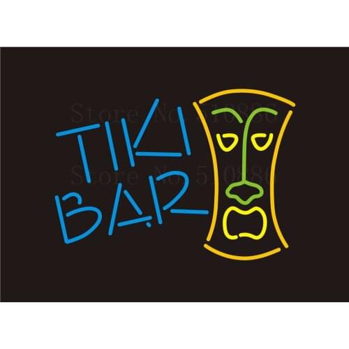 Custom NEON Sign Board Tiki Bar Glass Tube Beer Bar Club Pub Party Display Store Shop Light Signboard Signage Signs 17*14"