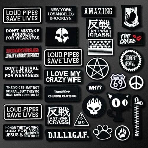 AMAZING THE CRAZE SKULL DIY Cloth Badges Mend Decorate Patch Jeans Bag Hat Clothes Apparel Sewing Decoration Applique Patches