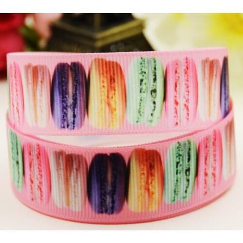 22mm 25mm 38mm 75mm Macaron Cartoon printed Grosgrain Ribbon party decoration 10 Yards X-03141