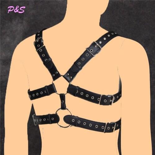 Luxury Cool Mens Chest Belt Sexy Bondage Restraints PU Leather Straps Harness Gay Buckles Fetish Clubwear Sex Products For Men