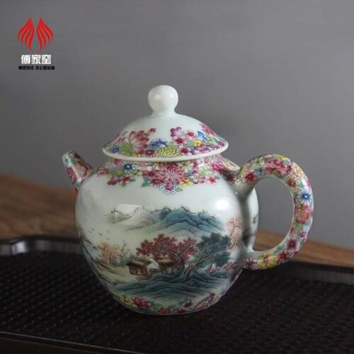 Rose hand painted ten thousand flowers full of classic antique tea making apparatus collection Jingdezhen porcelain