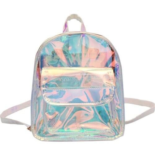 New Fashion Transparent Laser Backpack PVC Ita Bag Student Harajuku School Bag Casual Small Backpack cosplay costume