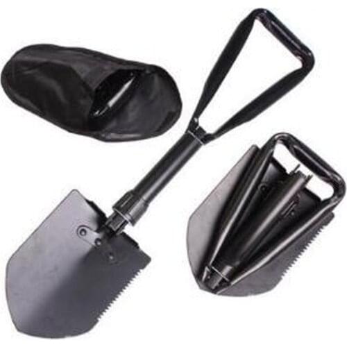 Vehicle-mounted outdoor off-road folding stainless steel shovel