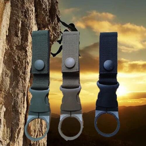 Outdoor Military Nylon Webbing Buckle Hook Water Bottle Holder Clip Climb Carabiner Belt Backpack Hanger Camp Outdoor Tools