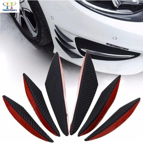 LB Universal Carbon Fiber Front Bumper Body Spoiler Canards Splitter Fins Kit - 6pcs/Set