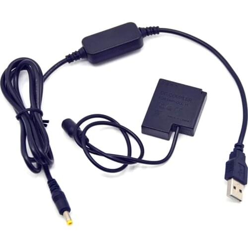 Power Bank 5V USB cable adapter + DMW-DCC15 DC Coupler DMW-BLH7 BLH7PP dummy battery for Lumix LX10 LX15 DMC-GM1 GM5 DMC-GF7 DMC
