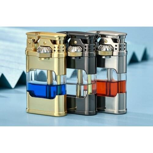 CHIEF High Quality Transparent Oil Storage Kerosene Lighter Machinery Retro Gear Linkage Men’s Gift Kerosene Lighter