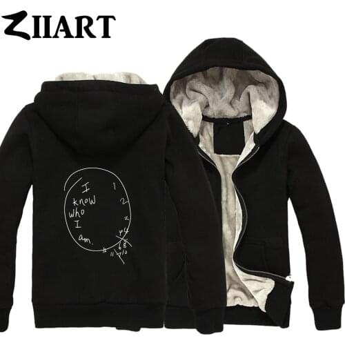 I know who i am wall Clock Hannibal Lector Couple Clothes Girls Woman Full Zip Autumn Winter Plus Velvet Parkas ZIIART