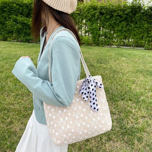 YoReAi Large Capacity Woven Tote Bag Women Wicker Woven Handbags Rattan Summer Large Capacity Shoulder Bags Purse Shopper New