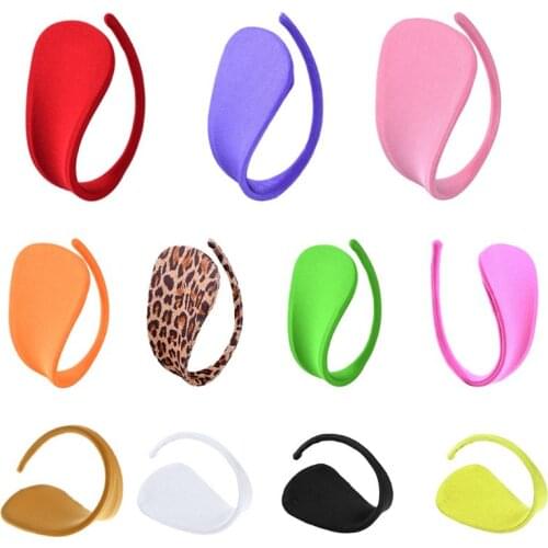 Women C String Mini Cover Briefs Solid Color Invisible Knickers Leopard Lingerie