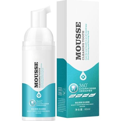 Teeth Cleaning Mousse Tooth Whitening Foam Bubble Toothpaste Oral Hygiene Stains Spots Remover Teeth Cleaner Dental Tool 60ML