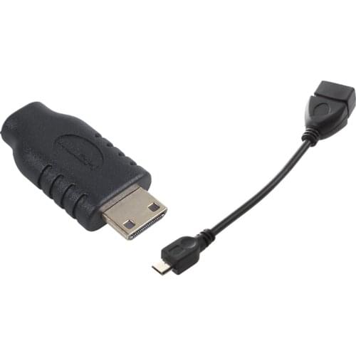1Pcs Usb A 2.0 Female To Micro-Usb B Male Cable Adapter & 1Pcs Micro-Hdmi Type D Female To Type C Hdmi Male F/M Adapter