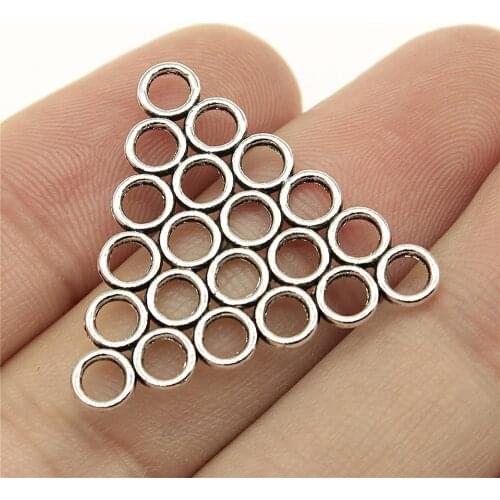 WYSIWYG 10pcs 26x29mm Triangle Connector Charms For Jewelry Making Antique Silver Color Triangle Connector Charms